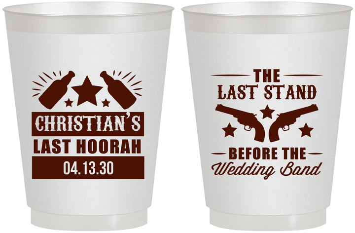 Personalized Bachelor Party 16 oz Frosted Cups - Last Stand | 40046