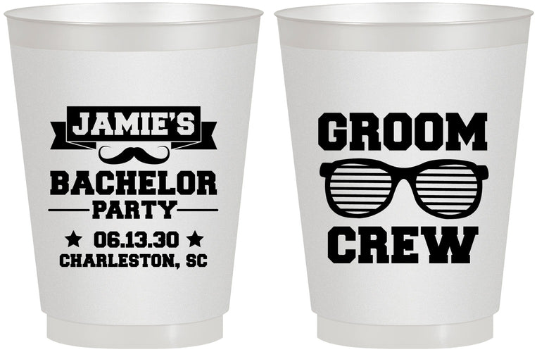 Personalized Bachelor Party 16 oz Frosted Cups - Groom Crew | 40047