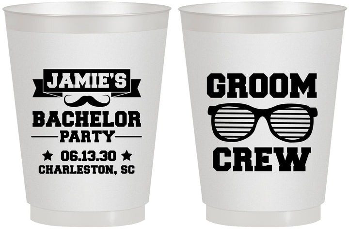 Personalized Bachelor Party 16 oz Frosted Cups - Groom Crew | 40047