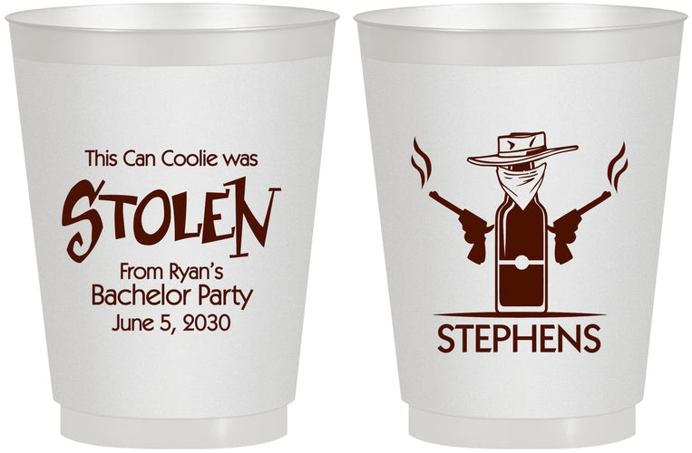 Personalized Bachelor Party 16 oz Frosted Cups - Stolen | 40049