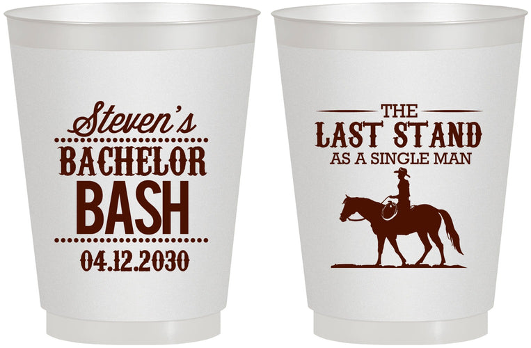 Personalized Bachelor Party 16 oz Frosted Cups - The Last Stand | 40050