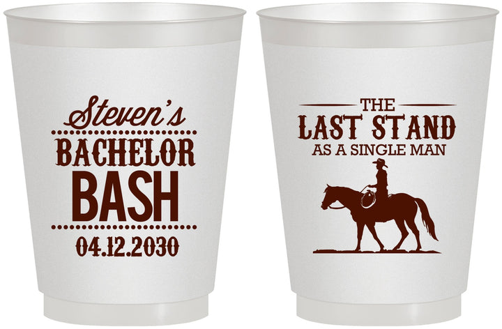 Personalized Bachelor Party 16 oz Frosted Cups - The Last Stand | 40050