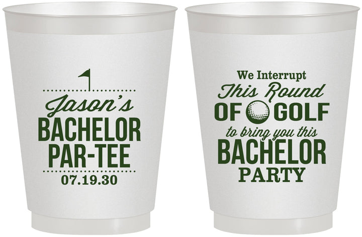 Personalized Bachelor Party 16 oz Frosted Cups - Golf | 40052