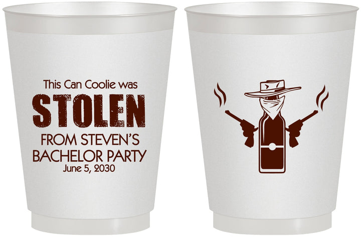 Personalized Bachelor Party 16 oz Frosted Cups - Stolen | 40053