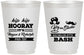 Personalized Bachelor Party 16 oz Frosted Cups - Wig Or Stache | 40058