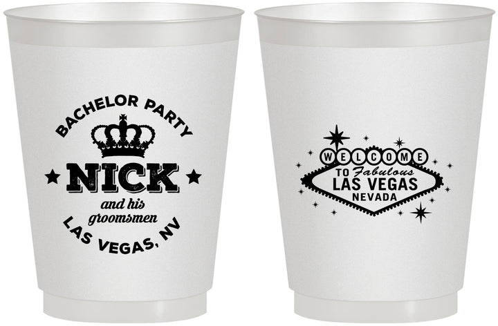 Personalized Bachelor Party 16 oz Frosted Cups - Last Vegas | 40059