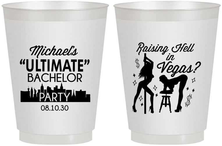 Personalized Bachelor Party 16 oz Frosted Cups - Last Vegas | 40062