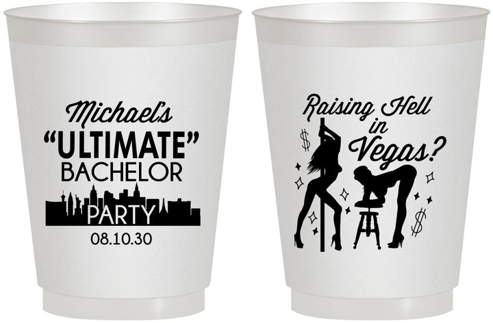 Personalized Bachelor Party 16 oz Frosted Cups - Last Vegas | 40062