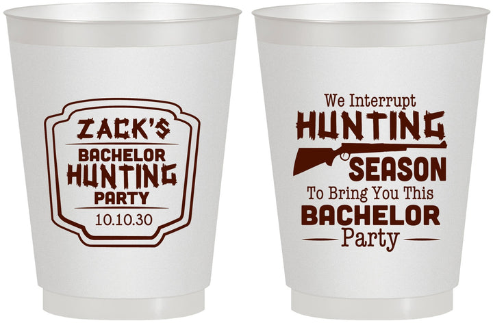 Personalized Bachelor Party 16 oz Frosted Cups - Hunting Season | 40063