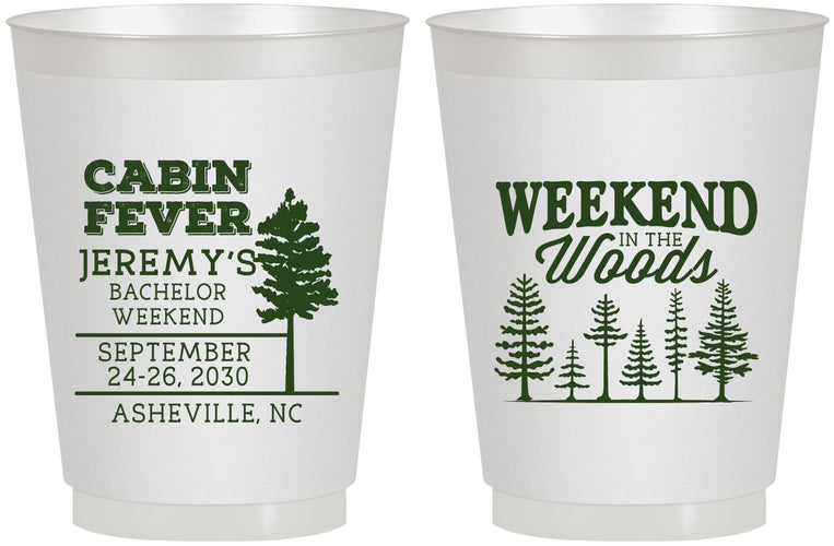 Personalized Bachelor Party 16 oz Frosted Cups - Camping | 40065