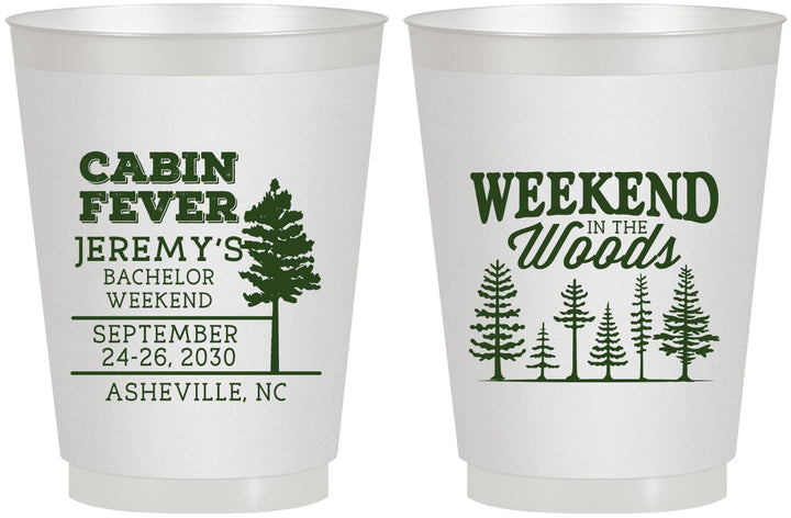 Personalized Bachelor Party 16 oz Frosted Cups - Camping | 40065