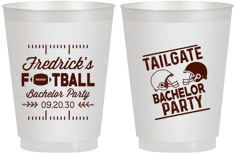 Personalized Bachelor Party 16 oz Frosted Cups - Football | 40067