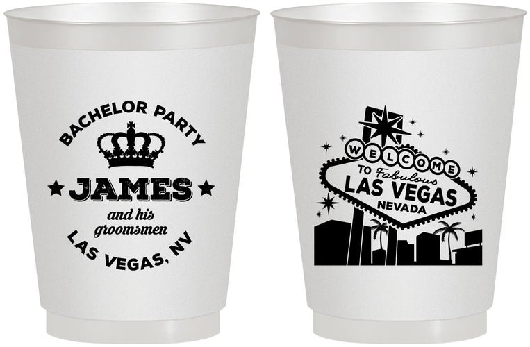 Personalized Bachelor Party 16 oz Frosted Cups - Las Vegas | 40069