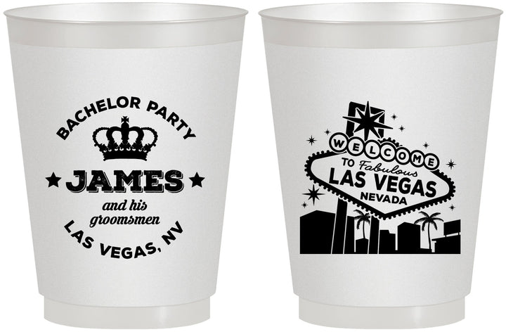 Personalized Bachelor Party 16 oz Frosted Cups - Las Vegas | 40069