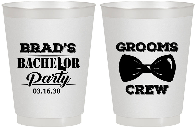 Personalized Bachelor Party 16 oz Frosted Cups - Grooms Crew | 40070