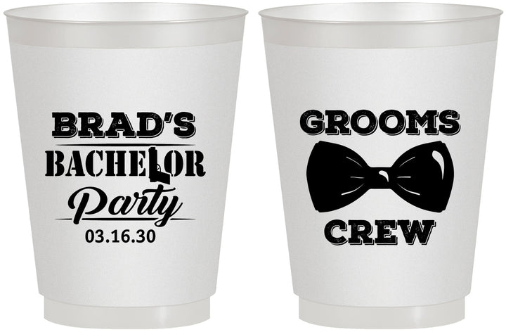 Personalized Bachelor Party 16 oz Frosted Cups - Grooms Crew | 40070