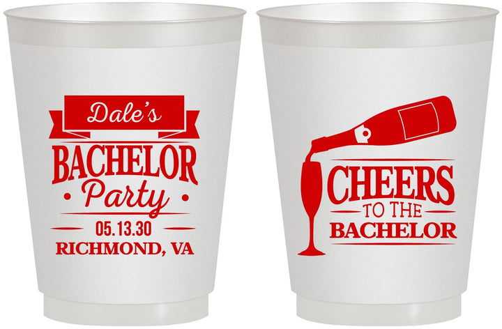 Personalized Bachelor Party 16 oz Frosted Cups - Cheers | 40072