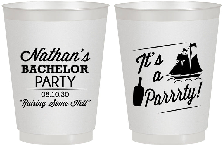 Personalized Bachelor Party 16 oz Frosted Cups - Boat | 40076