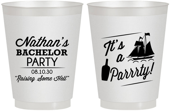 Personalized Bachelor Party 16 oz Frosted Cups - Boat | 40076