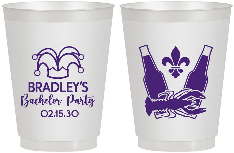Personalized Bachelor Party 16 oz Frosted Cups - New Orleans | 40077