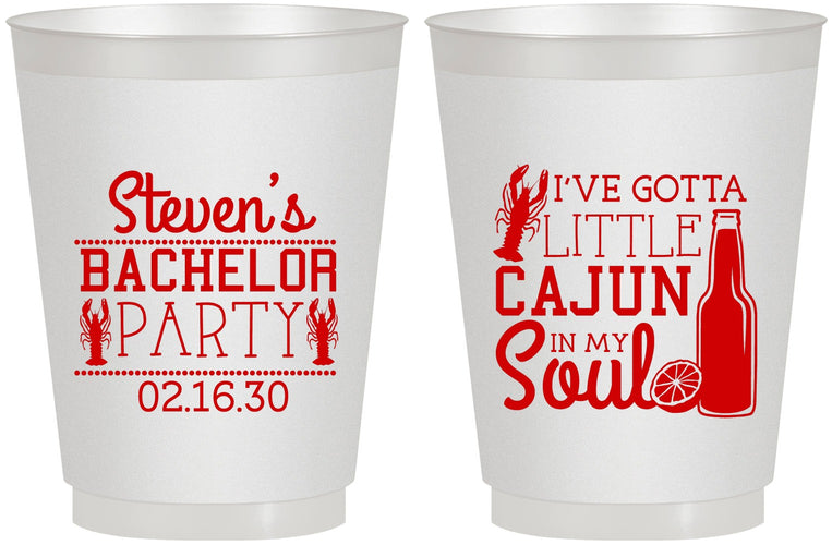 Personalized Bachelor Party 16 oz Frosted Cups - Cajun In My Soul | 40078