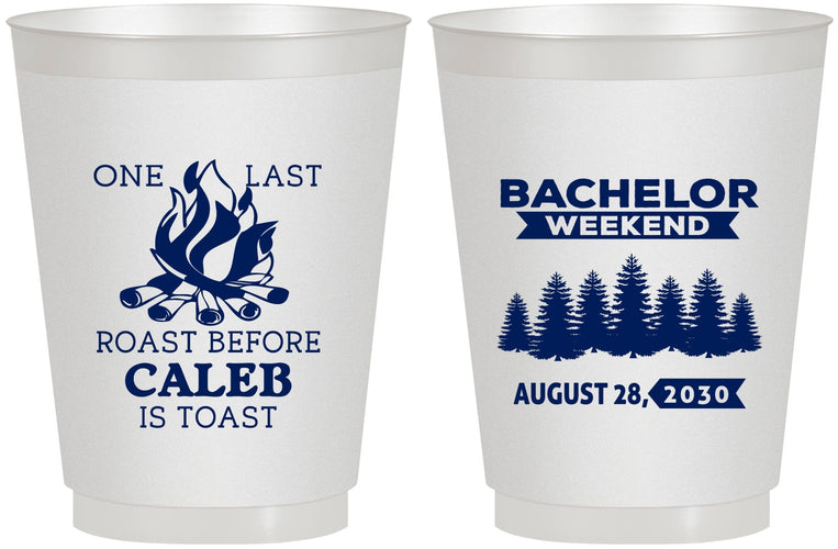 Personalized Bachelor Party 16 oz Frosted Cups - Camping | 40079