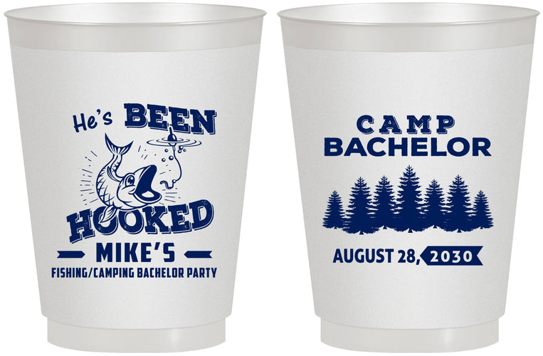 Personalized Bachelor Party 16 oz Frosted Cups - Fishing | 40080