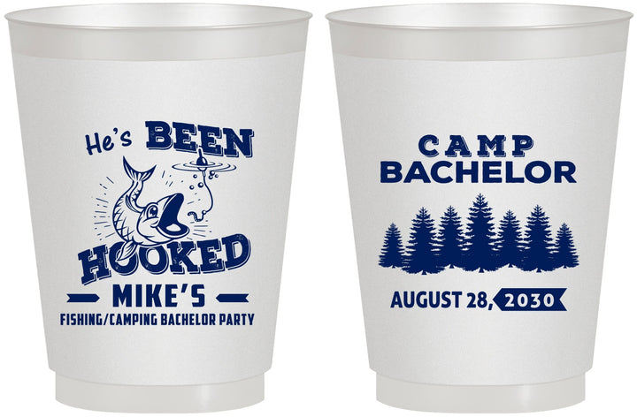 Personalized Bachelor Party 16 oz Frosted Cups - Fishing | 40080