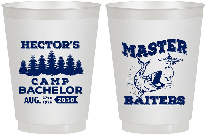 Personalized Bachelor Party 16 oz Frosted Cups - Fishing | 40081