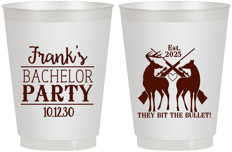 Personalized Bachelor Party 16 oz Frosted Cups - Hunting | 40083