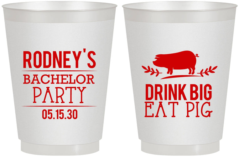 Personalized Bachelor Party 16 oz Frosted Cups - Bbq | 40088
