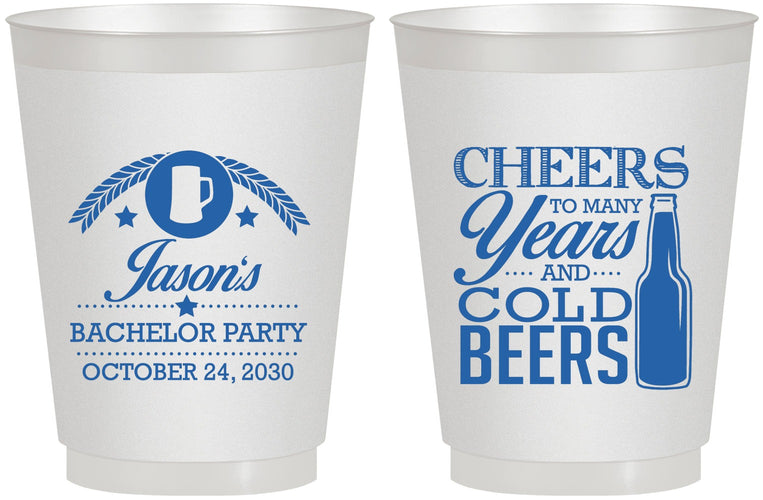Personalized Bachelor Party 16 oz Frosted Cups - Cheers | 40097
