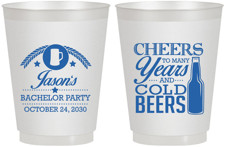 Personalized Bachelor Party 16 oz Frosted Cups - Cheers | 40097