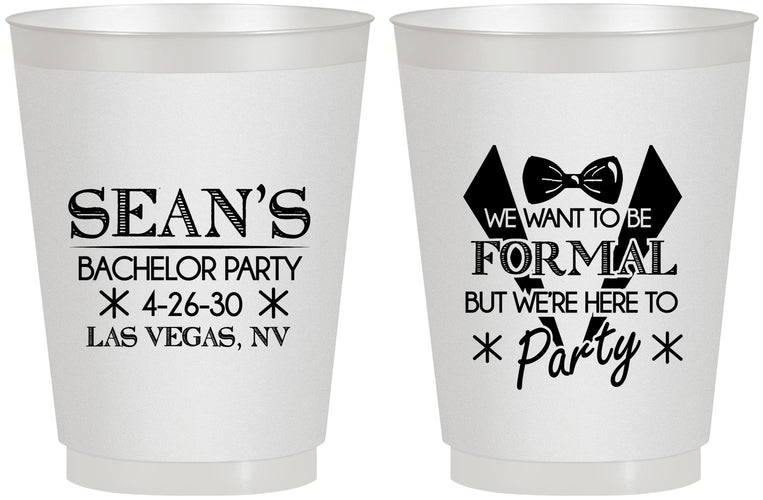 Personalized Bachelor Party 16 oz Frosted Cups - Forma | 40098