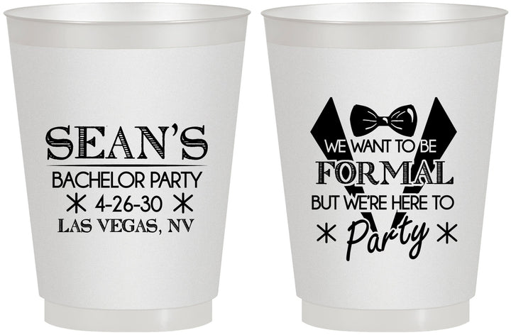 Personalized Bachelor Party 16 oz Frosted Cups - Forma | 40098