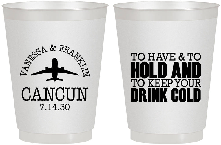 Personalized Wedding 16 oz Frosted Cups - To Have And To Hold | 408