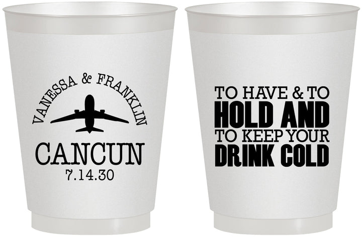 Personalized Wedding 16 oz Frosted Cups - To Have And To Hold | 408