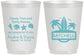 Personalized Wedding 16 oz Frosted Cups - Sandy Toes Salty Kisses | 419