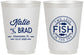 Personalized Wedding 16 oz Frosted Cups - Two Less Fish In The Sea | 421
