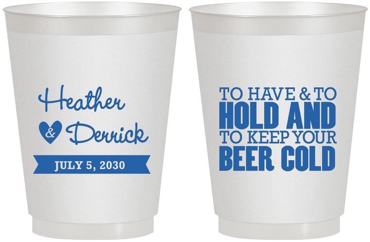Personalized Wedding 16 oz Frosted Cups - To Have And To Hold | 431