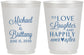 Personalized Wedding 16 oz Frosted Cups - Love Laughter Happily | 432