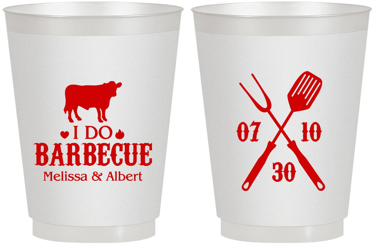 Personalized Wedding 16 oz Frosted Cups - I Do Barbecue Bbq | 433