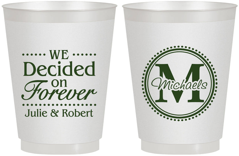 Personalized Wedding 16 oz Frosted Cups - Monogram | 435