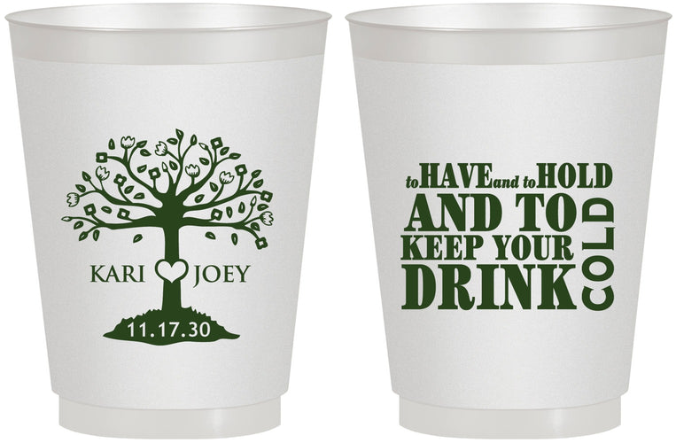 Personalized Wedding 16 oz Frosted Cups - To Have And To Hold | 438