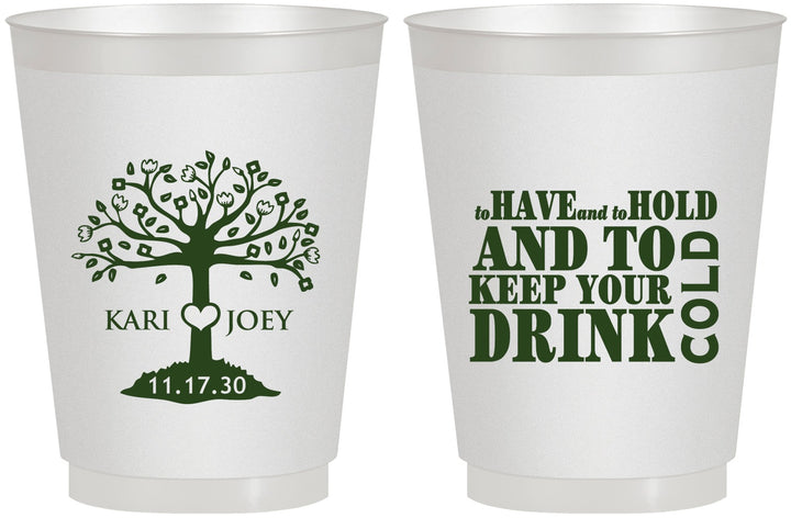 Personalized Wedding 16 oz Frosted Cups - To Have And To Hold | 438