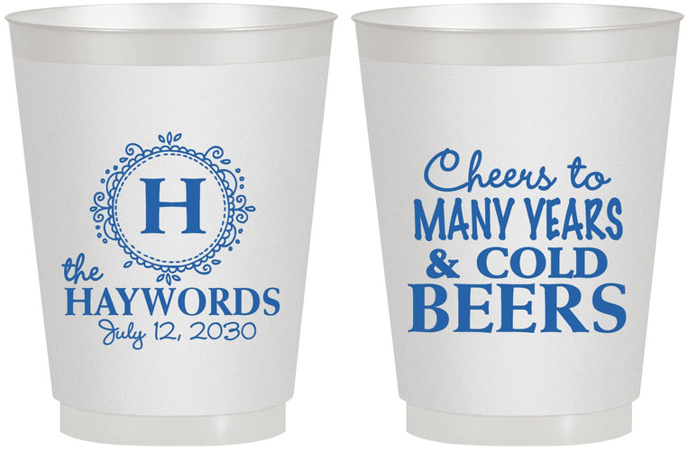 Personalized Wedding 16 oz Frosted Cups - Cheers To Cold Beers | 439
