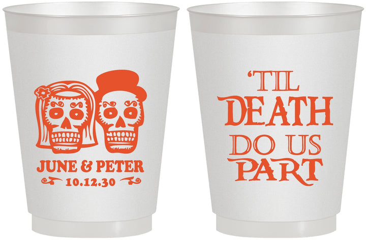 Personalized Wedding 16 oz Frosted Cups - Til Death Do Us Part | 441
