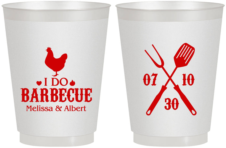 Personalized Wedding 16 oz Frosted Cups - I Do Barbecue Bbq | 445