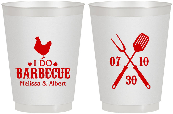 Personalized Wedding 16 oz Frosted Cups - I Do Barbecue Bbq | 445