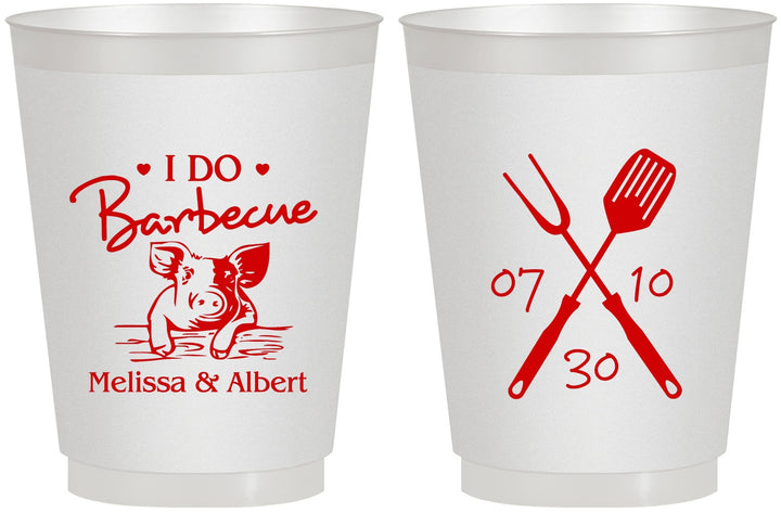 Personalized Wedding 16 oz Frosted Cups - I Do Barbecue Bbq | 446